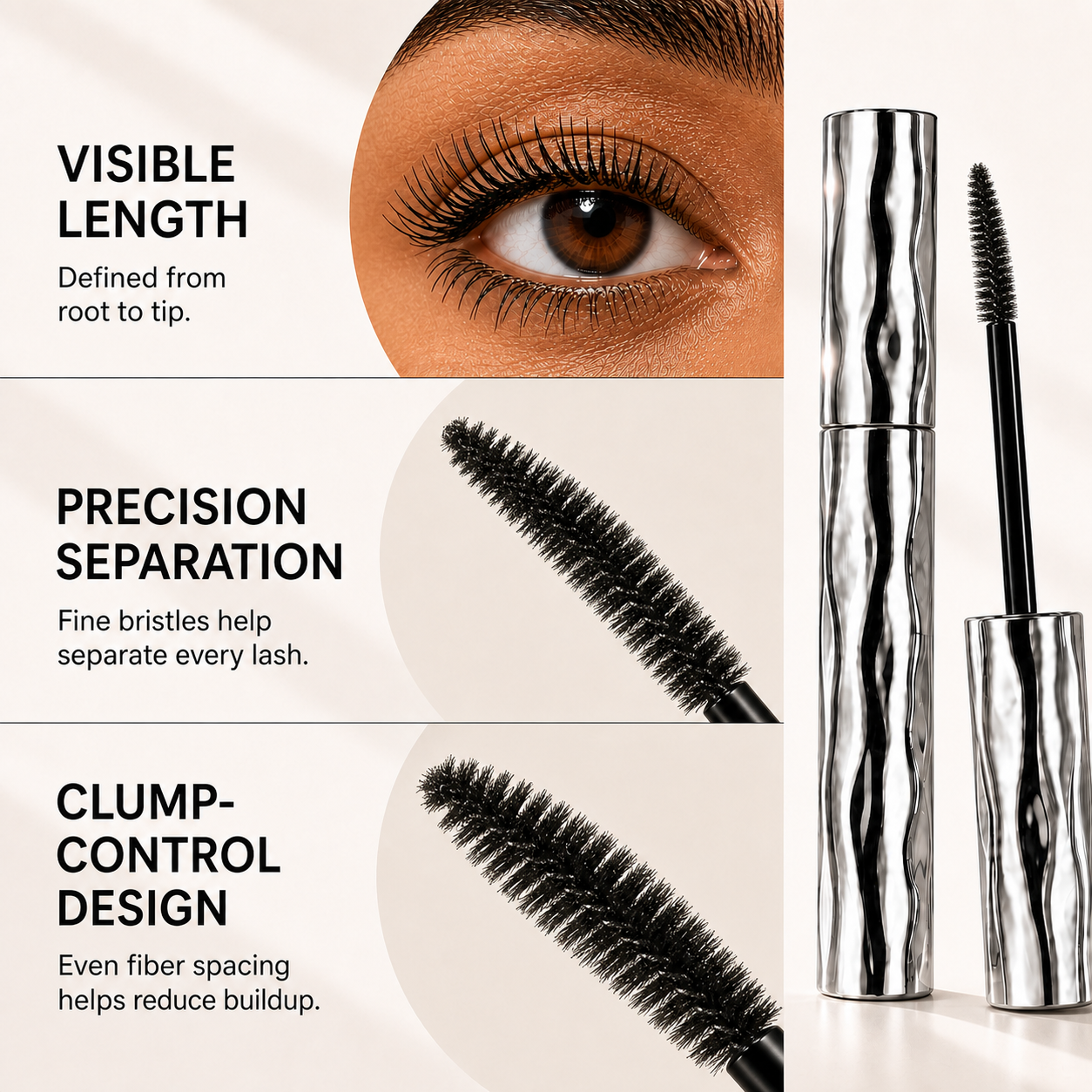 Silver mascara product presentation 3