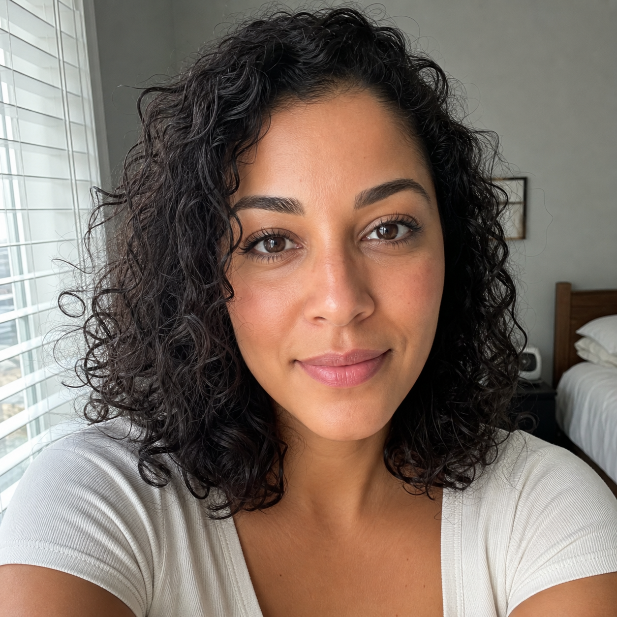 AI-generated fictional makeup portrait, not a customer photo